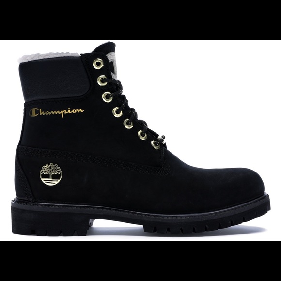 champion x timberland black boots